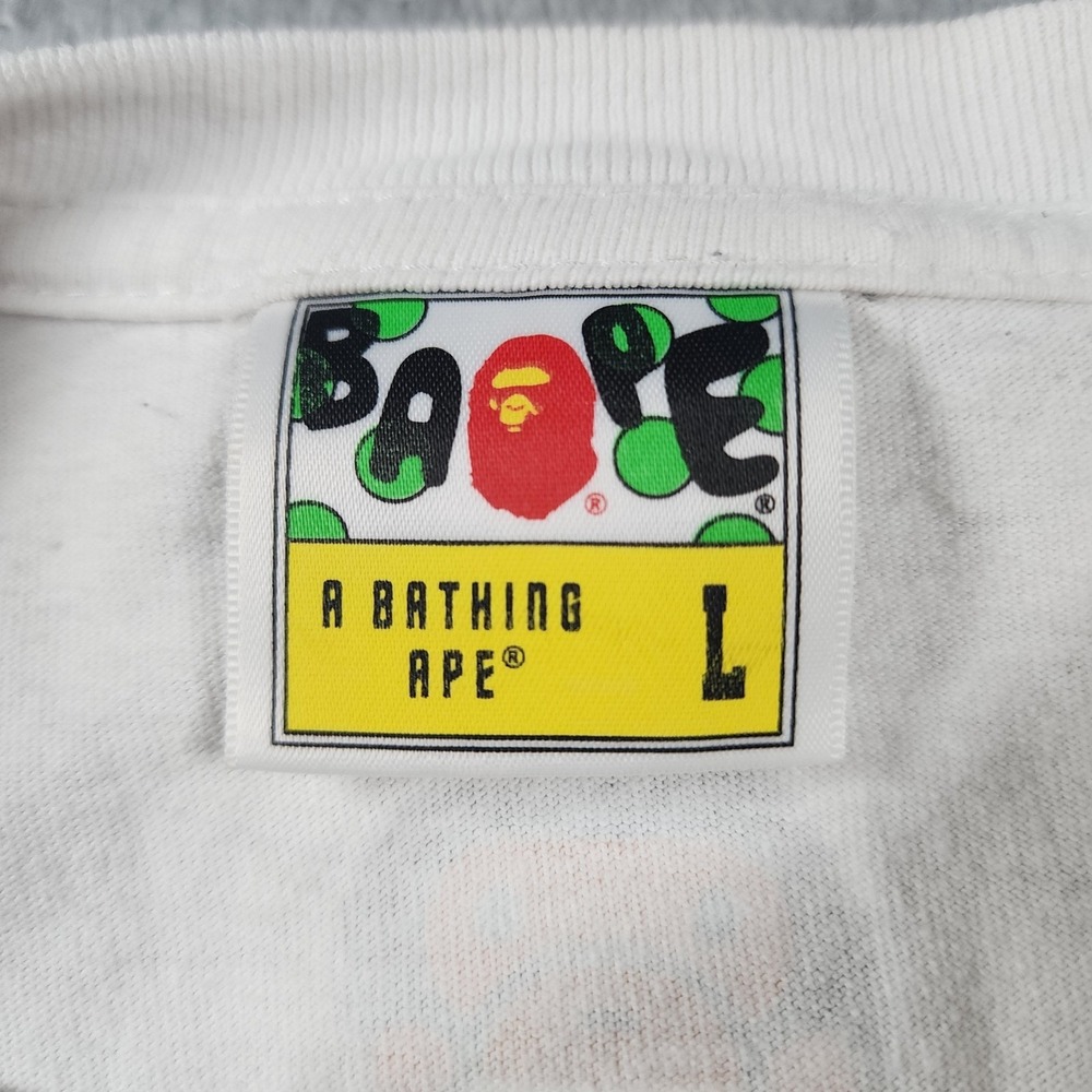 A Bathing Ape Shirt Mens L White Nanoblock Graphic Streetwear Bape Made In Japan - Picture 8 of 16